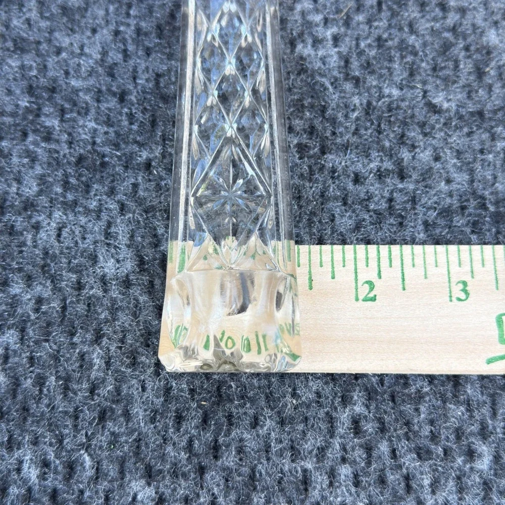 Vintage Clear Pressed Glass Serving Spoon Diamond Point Star Pattern 9 Inch